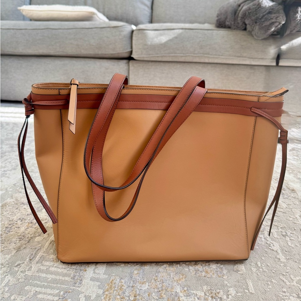 J. Jill Elegant Brown Leather Tote Bag
